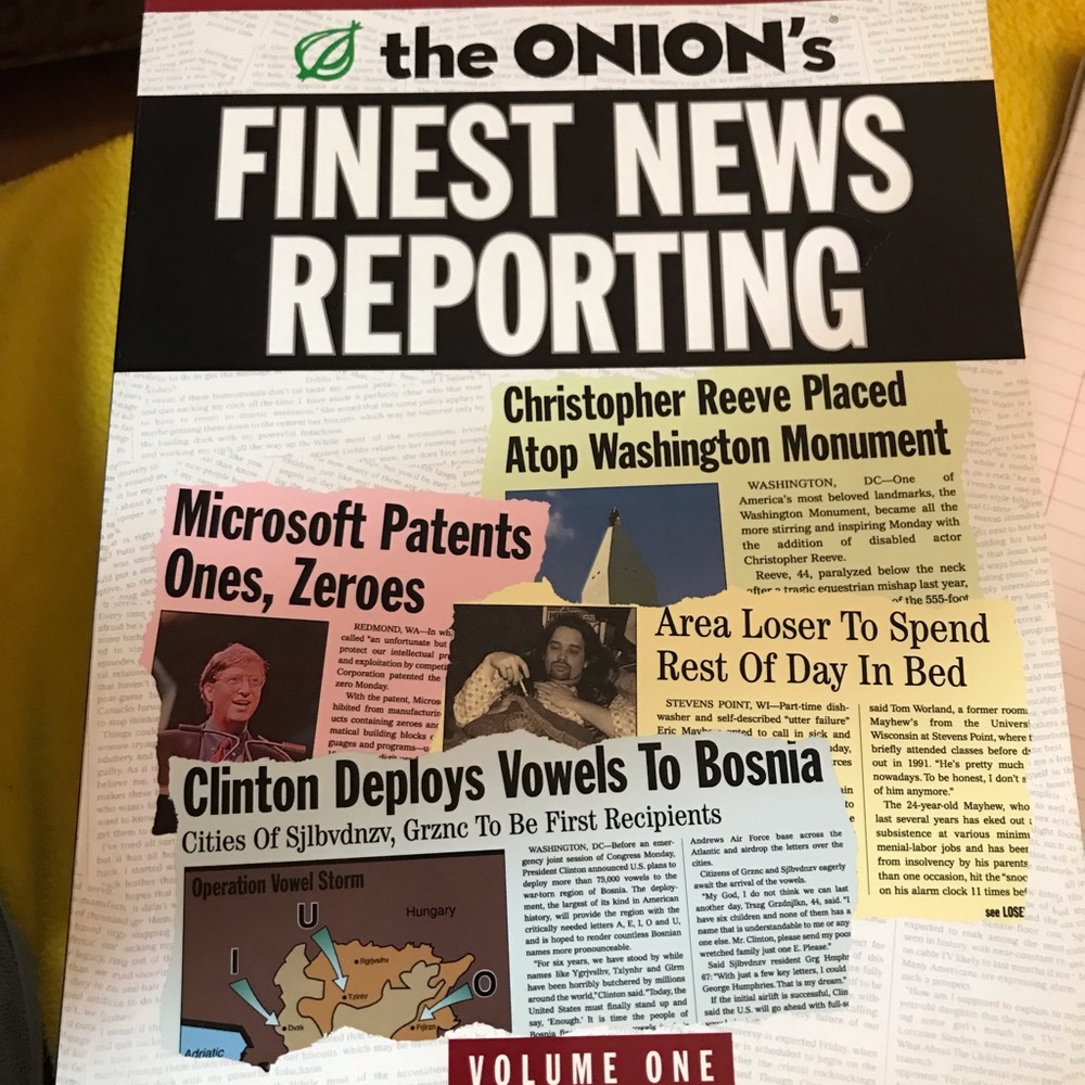 the ONION’s Finest News Vol.1, First Edition, New York Times Best Seller